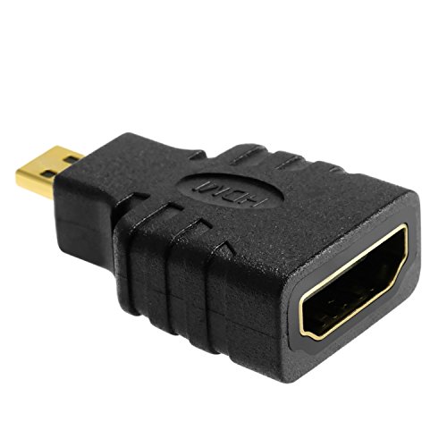 eforcity HDMI - Micro HDMI Negro, Oro - Adaptador para Cable (HDMI, Micro HDMI, Male Connector/Female Connector, Negro, Oro)