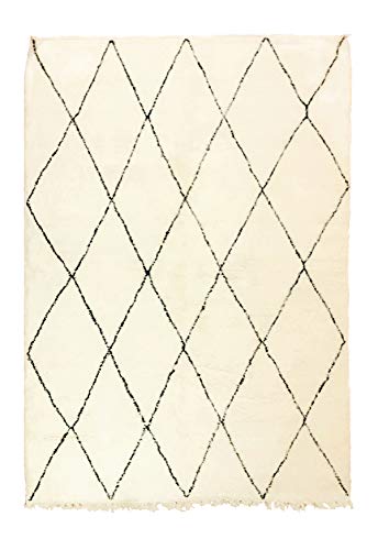 Elagant Beni ourain alfombra marroquí, alfombra bereber negra y blanca (91,4 x 60,0 m)
