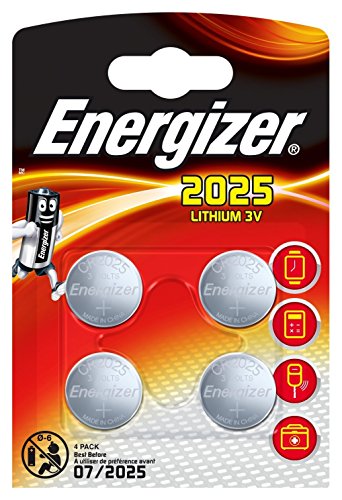 Energizer CR2032 pilas botón litio 3 V batería – (lote de 4) Taille de la batterie - 20 mm x 3.2 mm Energizer CR2025 4 piles bouton au lithium 3V - (Lot de 4)