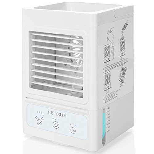 Enfriador de aire portátil 5000 mAh Aire acondicionado recargable con batería 60 ° / 120 ° Humidificador oscilante automático 700 ml Ventilador de enfriamiento de escritorio