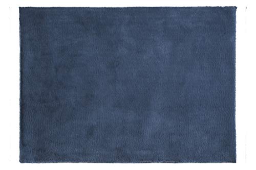 Eurofirany Alfombra Decorativa de Pelo sintético Suave, Color Azul Marino, 50 x 70 cm