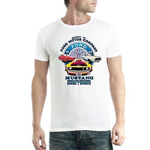 Ford Motor Company Mustang Hombre Camiseta Blanco 3XL