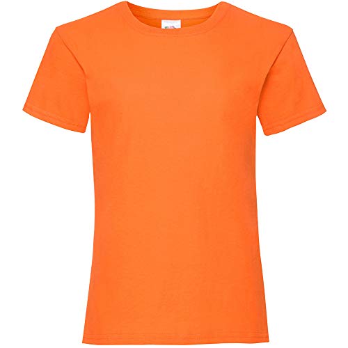 Fruit of the Loom - SS079 - Camiseta de manga corta con cuello redondo para niñas Naranja naranja 14-15 Años