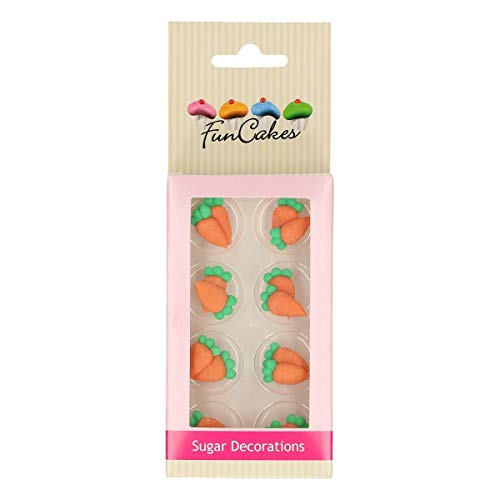 FunCakes Decoraciones de Azúcar Zanahorias Listo Para ser Usar en la Decoración de Tartas, Perfecto para Cupcakes Temáticas y más, Certificado Sin Gluten, Set/16 FunCakes Decoraciones de Azúcar Zanahorias Listo Para ser Usar en la Decoración de Tartas, Perfecto para Cupcakes Temáticas y más, Certificado Sin Gluten, Set/16