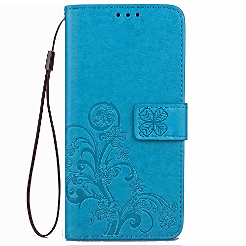 Funda Xiaomi Mi A1 / 5x,funda piel GOGME[Serie Flor Mariposa]Flor de mariposa con relieve retro,Carcasa elegante, resistente, funcional y cómoda.azul