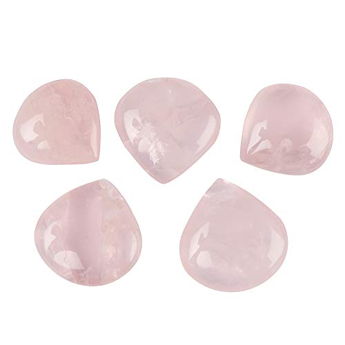 GEMHUB Cuarzo rosa natural, forma de pera, 500 quilates, lote de 5 piezas de piedras preciosas sueltas cabujón para hacer joyas