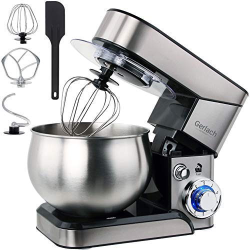 Gerlach Germany GL4219 Batidora Amasadora Repostería Profesional Robot Cocina Orbital, 1800W MAX, 5 litros, 6 velocidades, Inox