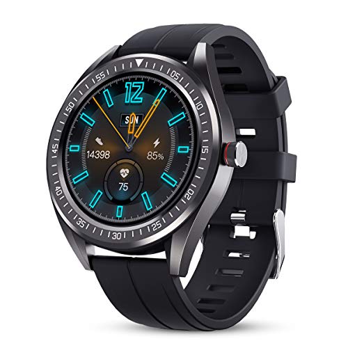 GOKOO Reloj Inteligente Hombre Smartwatch IP68 Impermeable Rastreador Actividad Reloj Deportivo Pantalla Completa Táctil Fitness Compatible con Android iOS