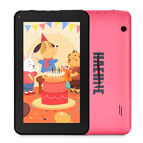 Haehne 7" Tablet PC - Google Android 9.0 HD Tablet, Quad Core 1G RAM 16GB ROM, Cámaras Duales, WiFi, Bluetooth, Rosado