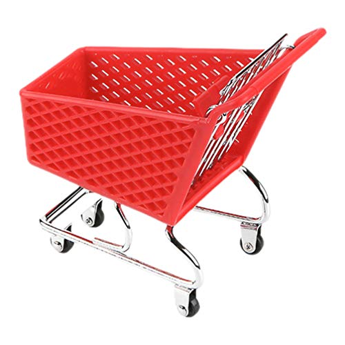 Hemoton Mini carro de la compra de supermercado, con simulación de carrito, modelo carrito de la compra, juguete de almacenamiento para niños como si juegues (color aleatorio)