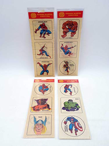 HEROES MARVEL. Lote De 4X6: 24 Pegatinas Superhéroes. Hulk Thor Spiderman…. Adhevesa, Circa 1975. Oferta
