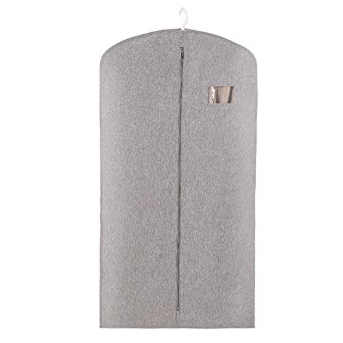 HQAA Funda Traje, Bolsas De Ropa para Guardar En El Armario Bolsa De Traje Transpirable Almacenamiento De Ropa Colgante para Trajes, Vestidos, Batas, Ropa De Piel Y Visón(Size:L-60×120cm,Color:Gris)