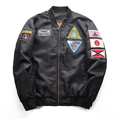 Hresout Cazadora de vuelo para hombre, chaqueta de piloto de la Fuerza Aérea del Ejército Verde Militar de Motocicleta Chaqueta y