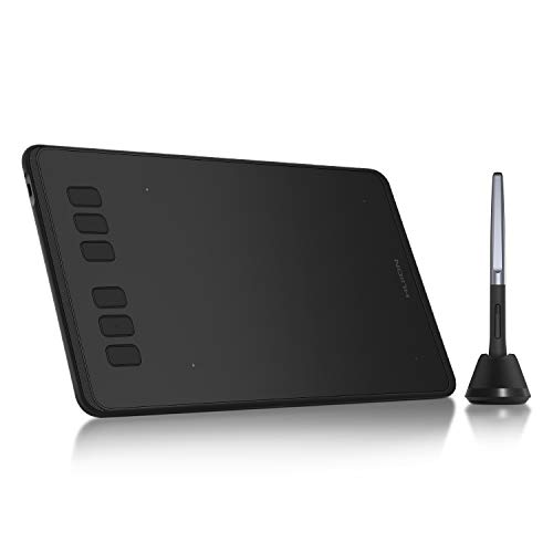 HUION INSPIROY H640P Tableta Gráfica de Dibujo Lápiz óptico Sin Batería con 8192 Niveles de Sensibilidad a la Presión 6+2 Teclas Rápidas y 1 Soporte del Lápiz Rápidas supporta Windows, Mac e Android.