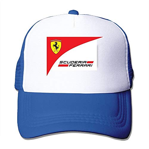 II Scuderia Ferrari Logo Funny Trucker Hat with Mesh One Size Caps Royalblue Sombreros y Gorras