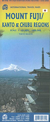 Japan Mount Fuji 1:65 000: doppelseitig Mount Fuji 65T. Kanto & Chibu Region 600T.