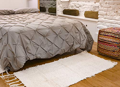 Jarapa Home Alfombra natural hecha a mano de pelo largo algodón reciclado 70 x 130 cm. Alfombra de salón, dormitorio pasillo pie de cama cocina baño etc. Jarapa Home Alfombra natural hecha a mano de pelo largo algodón reciclado 70 x 130 cm. Alfombra de salón, dormitorio pasillo pie de cama cocina baño etc.