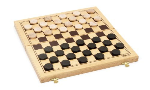 Jeujura 30 x 30 x 2 cm Checkers Game in Foldable Wood Box by JEUJURA
