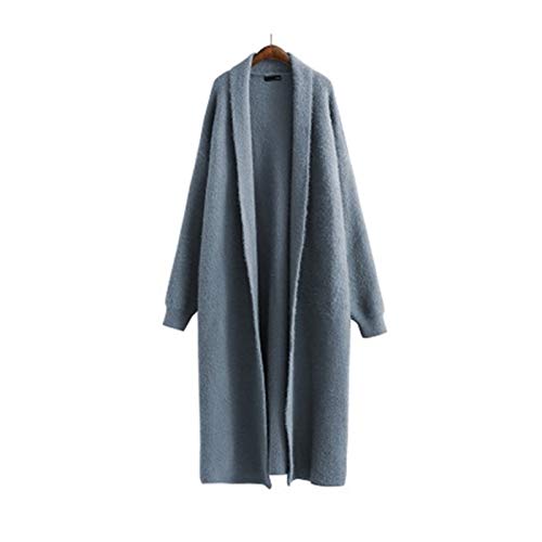 JIEIIFAFH De Larga de Las señoras de imitación de Piel de visón Rebecas Nueva Warm Plus Invierno suéteres Paños Abrigo Mujer (Color : Grey, Size : One Size)