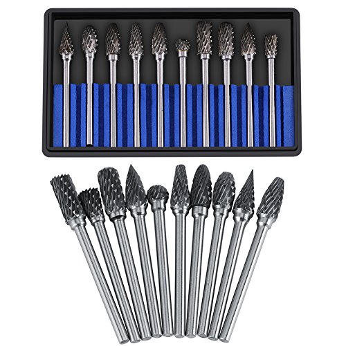 Juego de Fresas de Carburo, 10 Piezas de Carburo de Tungsteno, Rodamientos Giratorios de Acero Juego de Fresas, Vástago de 3 Mm Diámetro del Cabezal de Corte de 6 Mm para El Taladro(Double Cut) Juego de Fresas de Carburo, 10 Piezas de Carburo de Tungsteno, Rodamientos Giratorios de Acero Juego de Fresas, Vástago de 3 Mm Diámetro del Cabezal de Corte de 6 Mm para El Taladro(Double Cut)