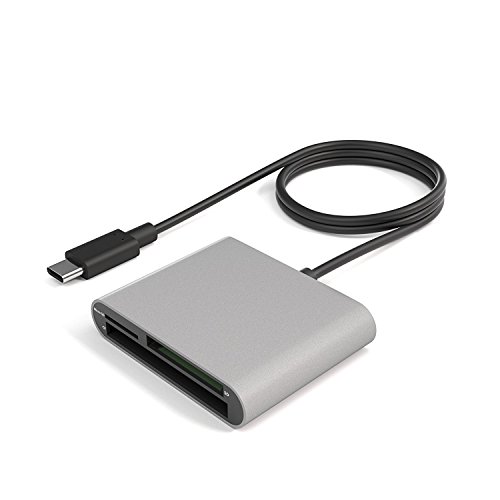 KabelDirekt – Lector de Tarjetas USB-C (Nueva versión, para SDXC, SDHC, MMC, MMCplus, microSDXC, microSDHC, microSD, CF Tipo I, la ampliación Sencilla de Dispositivos), Pro Series