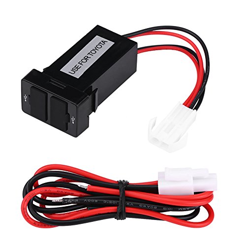 Keenso - Cargador USB para coche, 12 V-24 V 2,1 A, impermeable, puerto USB doble, cargador portátil, adaptador de corriente para teléfono celular, cámaras, MP3/MP4, GPS, iPad, PSP