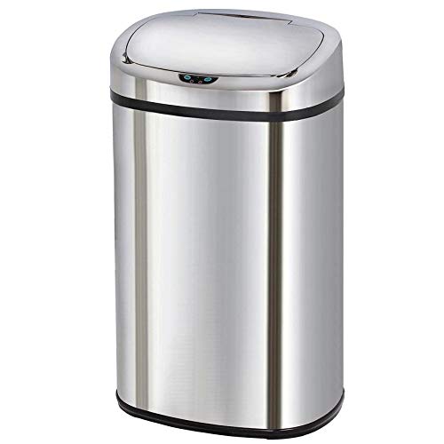 Kitchen Move BAT-58LS06 AS - Cubo de basura de apertura automática (diseño cuadrado, acabado en cromo inoxidable, 40 x 28 x 67 cm), acero inoxidable Kitchen Move BAT-58LS06 AS - Cubo de basura de apertura automática (diseño cuadrado, acabado en cromo inoxidable, 40 x 28 x 67 cm), acero inoxidable