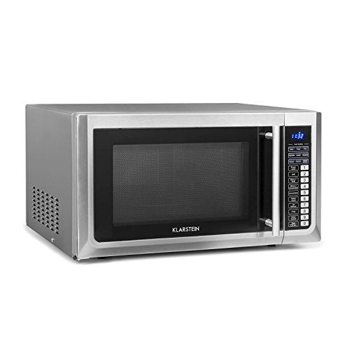 Klarstein Brilliance Pro 43 - Microondas 1500 W, Función grill 1250 W, Convección 2150 W, 43 L de volumen, 9 programas, Panel táctil, 20 kg, Incluye accesorios, Acero inoxidable, Plateado Klarstein Brilliance Pro 43 - Microondas 1500 W, Función grill 1250 W, Convección 2150 W, 43 L de volumen, 9 programas, Panel táctil, 20 kg, Incluye accesorios, Acero inoxidable, Plateado