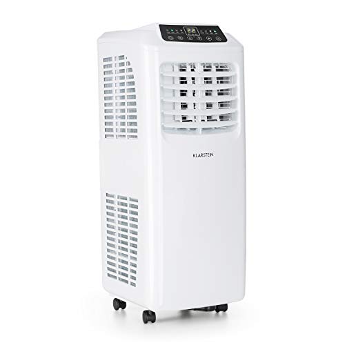 Klarstein Pure Blizzard 3 2G - Aire acondicionado portátil, Clase A, Ventilador, Deshumidificador, 3 en 1, 7.000 BTU/h, 808 W, Programable, Mando a distancia, Pantalla LED, 30 x 76 x 31 cm, Blanco Klarstein Pure Blizzard 3 2G - Aire acondicionado portátil, Clase A, Ventilador, Deshumidificador, 3 en 1, 7.000 BTU/h, 808 W, Programable, Mando a distancia, Pantalla LED, 30 x 76 x 31 cm, Blanco