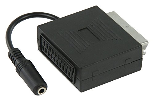 KnnX 28056 | Adaptador SCART Euroconector Macho a Hembra con Salida de Audio para Auriculares estéreo de 3,5 mm Hembra