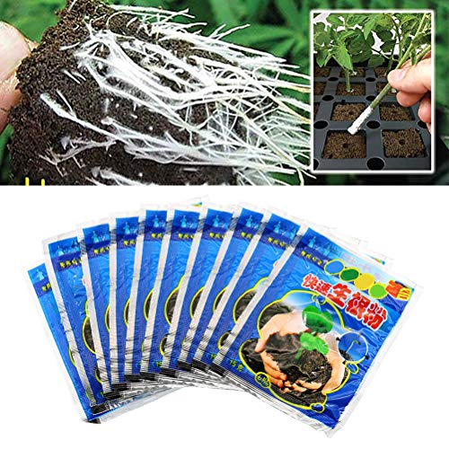 Kooshy 10 Piezas de Polvo de enraizamiento, Polvo de raíz de Flores de Plantas, acelera el Crecimiento, estimula Las raíces para Todo Tipo de Medios de Crecimiento de Plantas