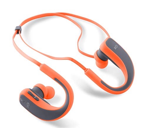 Ksix Go&Play Sport 2 - Auriculares inalámbricos, micrófono Integrado, Color Gris y Naranja