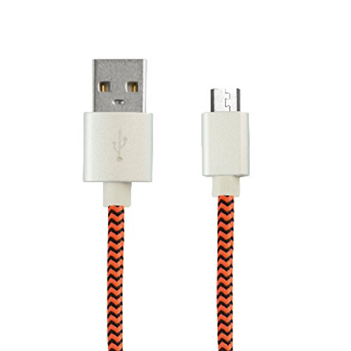 Ksix Sport - Cable de datos y carga (micro USB y USB, 1 metro), color naranja