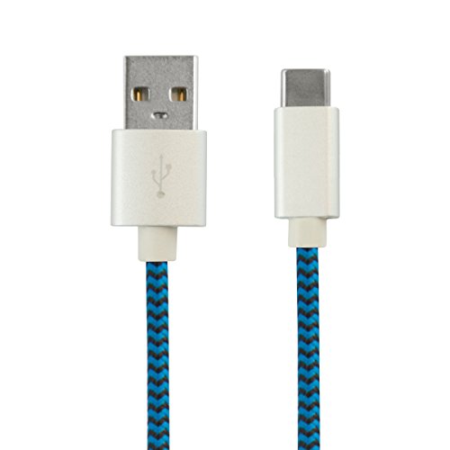 Ksix Sport - Cable de datos y carga (USB tipo C y USB tipo A, 1 metro, 2.4 A), color azul