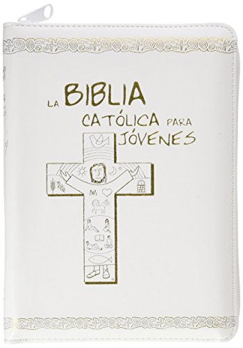 La Biblia Católica para Jóvenes: edición dos tintas / Junior [símil piel blanca con cremallera] (Ediciones bíblicas EVD)