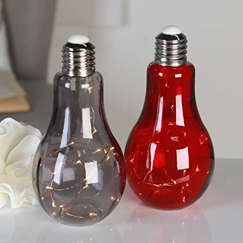 '"La bombilla de cristal ahumado-Lámpara decorativa luz cadena con 19LED' s Incluye Pilas de botón)