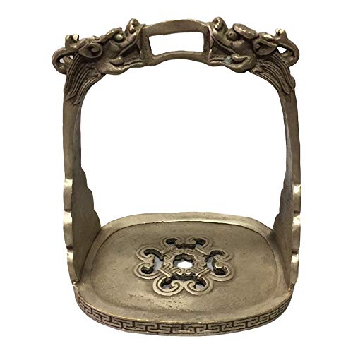 LAOJUNLU - Estribo de cobre blanco de imitación de bronce antiguo de la colección de solitaria joyería de estilo chino tradicional