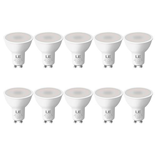 LE Bombilla LED GU10, 5W 450 lúmen, 2700K Blanco cálido Lámpara LED GU10, Ahorro de energía reemplaza Las Bombillas halógenas de 50W, Bombillas GU10 de ángulo de Haz de 100°, Paquete de 10 LE Bombilla LED GU10, 5W 450 lúmen, 2700K Blanco cálido Lámpara LED GU10, Ahorro de energía reemplaza Las Bombillas halógenas de 50W, Bombillas GU10 de ángulo de Haz de 100°, Paquete de 10