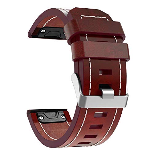 Leather Thread Watch Band Bracelet Strap 26mm for Garmin Fenix 3 Fenix 5X fit Sport Casual Business Wearing