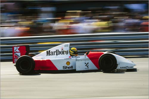 Lienzo 60 x 40 cm: Ayrton Senna, McLaren MP4-8 Ford, Monaco 1993 de Motorsport Images - cuadro terminado, cuadro sobre bastidor, lámina terminada sobre lienzo auténtico, impresión en lienzo