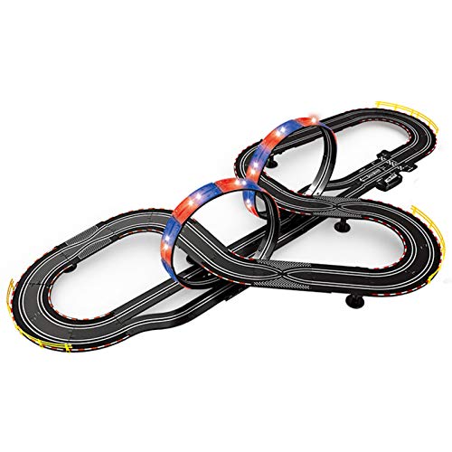 LINGLING Track Racing Slot Car Set Track Plástico Racetrack Toy Niños Coche Juguete de Control Remoto eléctrico Niño de 8 años Regalo de cumpleaños Montaje Creativo eléctrico