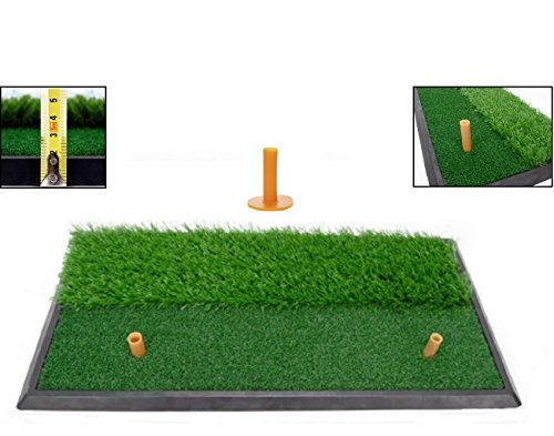 LL-Golf® 2 in 1 Golf Alfombras de práctica con Rough y Fairway a 60 x 30 cm/Practice Driving Mat/Entrenamiento Ejercicio colchoneta