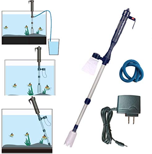 LONDAFISH - Kit de limpieza de gravilla para acuario, funciona con sifón de vacío y arena fresca con adaptador