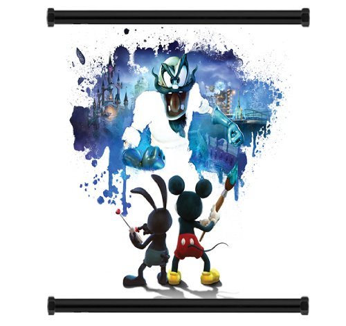 LunBrey Epic Mickey 2 The Power of Two Video Game Fabric Wall Scroll Poster (16" x 16") Inches