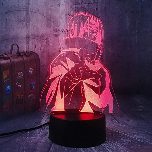 Luz nocturna 3D, luz nocturna LED 3D de Naruto Ninja Brothers, reloj USB, luz para dormir, decoración de la habitación, niños, niños, niños, juguetes
