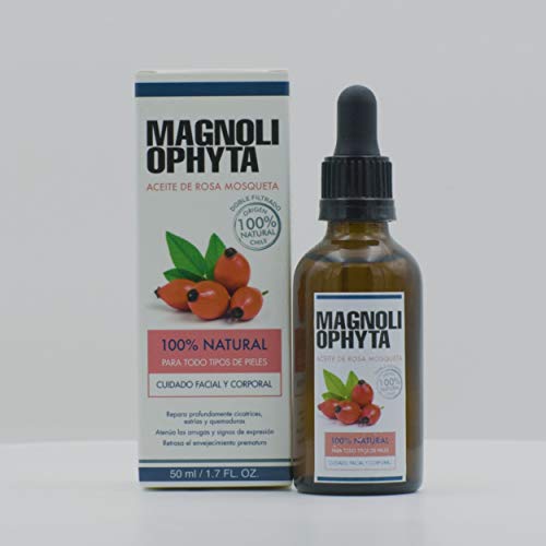 Magnoliophyta | Aceite de Rosa Mosqueta Puro | 50 ml | Facial y Corporal | Todo Tipo de Pieles | Aceite Antiestrías Regenerador | Atenúa Arrugas y Cicatrices | 100% Natural Originario de Chile Magnoliophyta | Aceite de Rosa Mosqueta Puro | 50 ml | Facial y Corporal | Todo Tipo de Pieles | Aceite Antiestrías Regenerador | Atenúa Arrugas y Cicatrices | 100% Natural Originario de Chile