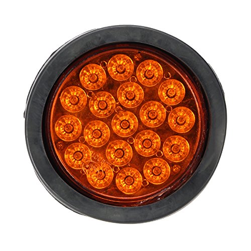 MASUNN 12V/24V 19Led Camión Luz De La Cola del Remolque Lámpara De Freno Indicador De Reversa Ronda Universal - Ámbar