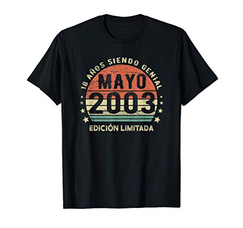 Mayo 2003 Regalo de 18 Años Cumpleaños Nacido En Mayo 2003 Camiseta