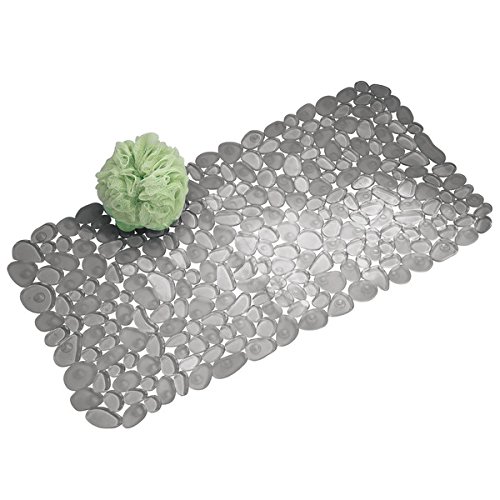 mDesign Alfombra para ducha con ventosas - Alfombra para baño de diseño - Alfombra antideslizante para colocar al lado de la bañera, ducha o en la cocina - Medidas: 43,18 cm x 29,5 cm