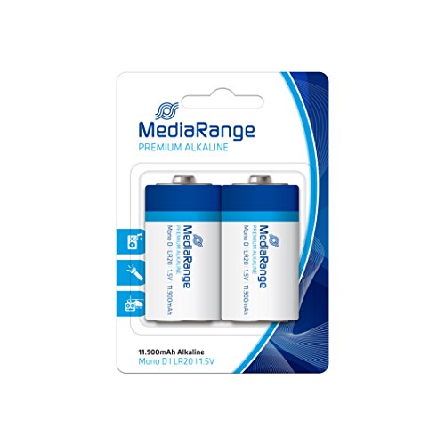 MediaRange MRBAT109 Household Battery Single-Use Battery D Alcalino 1,5 V - Pilas (Single-Use Battery, D, Alcalino, Cilíndrico, 1,5 V, 2 Pieza(s))